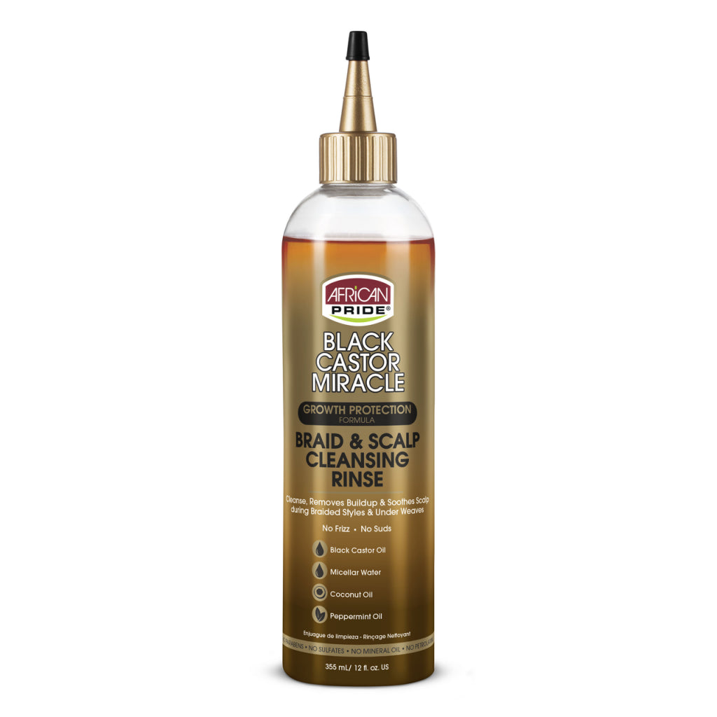 African Pride Black Castor Miracle Braid & Scalp Cleansing Rinse 12 oz