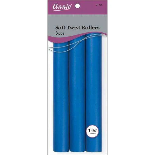 Annie Soft Twist Rollers 1 1/4" XL Blue (3pcs) #1217