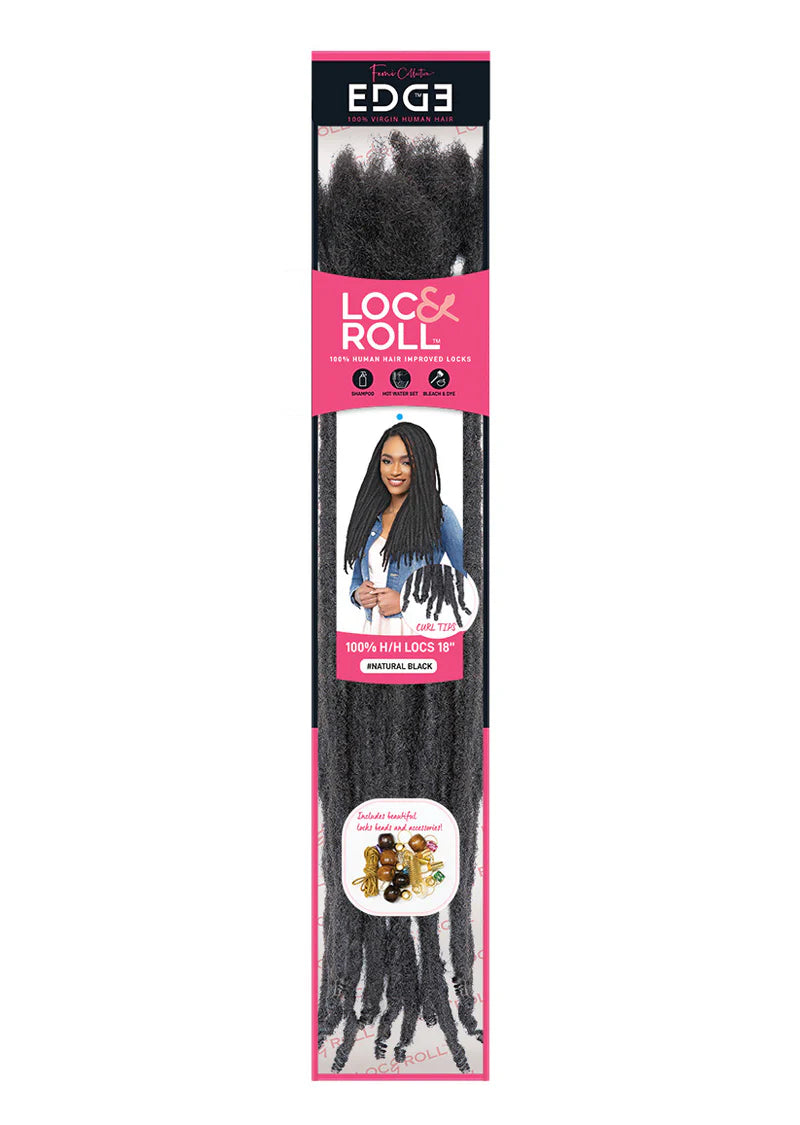 EDGE Loc & Roll 100% Human Braid 6" Natural Black