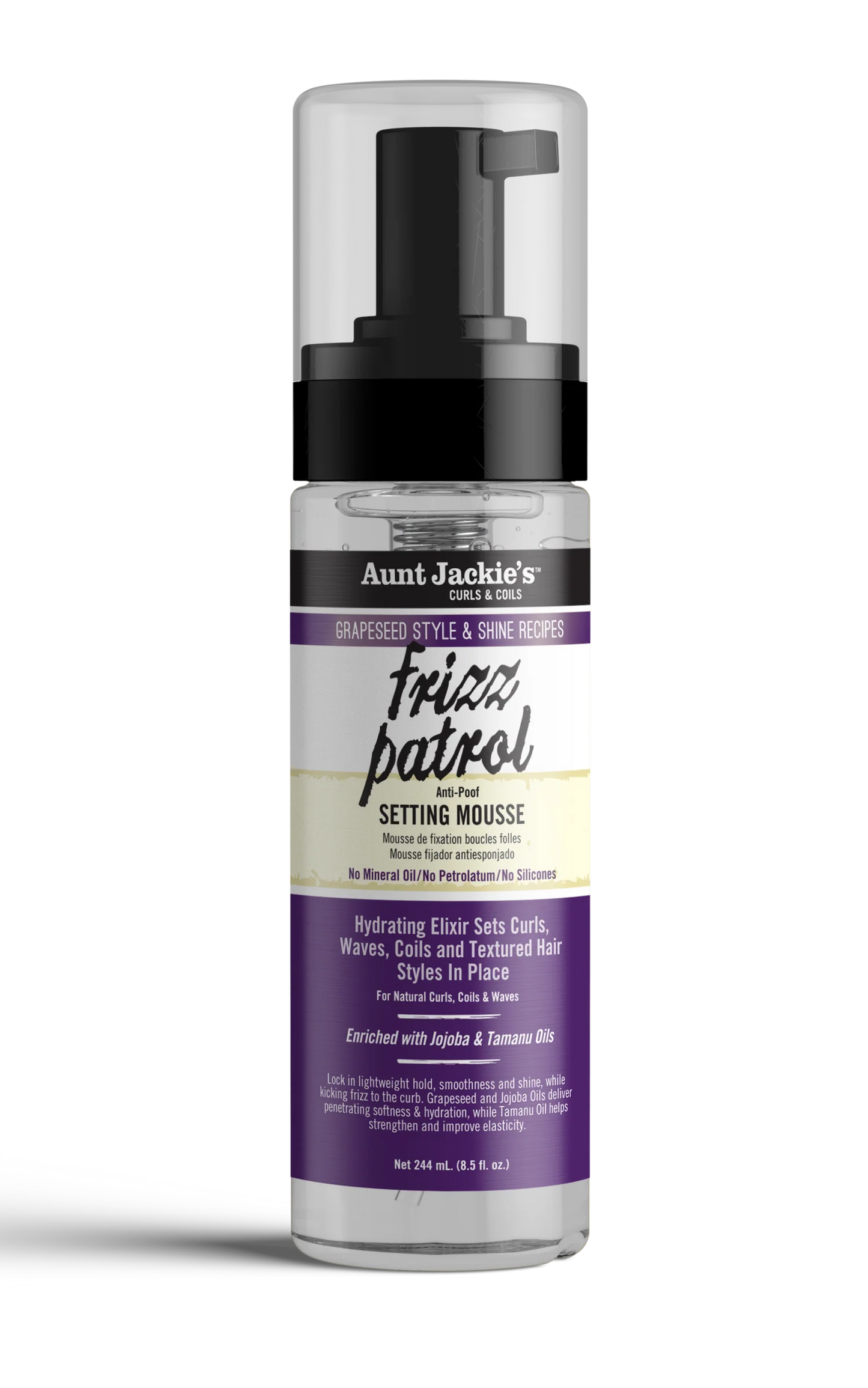 Aunt Jackie's Grapeseed Frizz Patrol Setting Mousse 8.5 oz