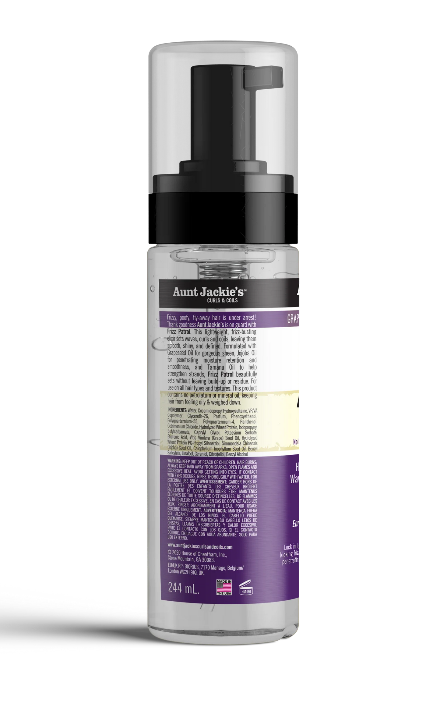 Aunt Jackie's Grapeseed Frizz Patrol Setting Mousse 8.5 oz