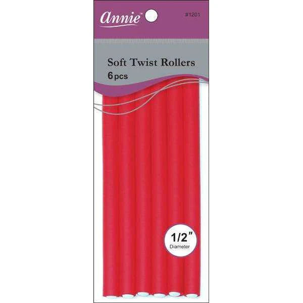 Annie Soft Twist Rollers 1/2" XL Red (6pcs) #1206