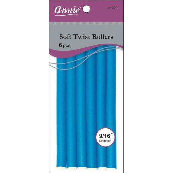 Annie Soft Twist Rollers 9/16" Blue (6pcs) #1202