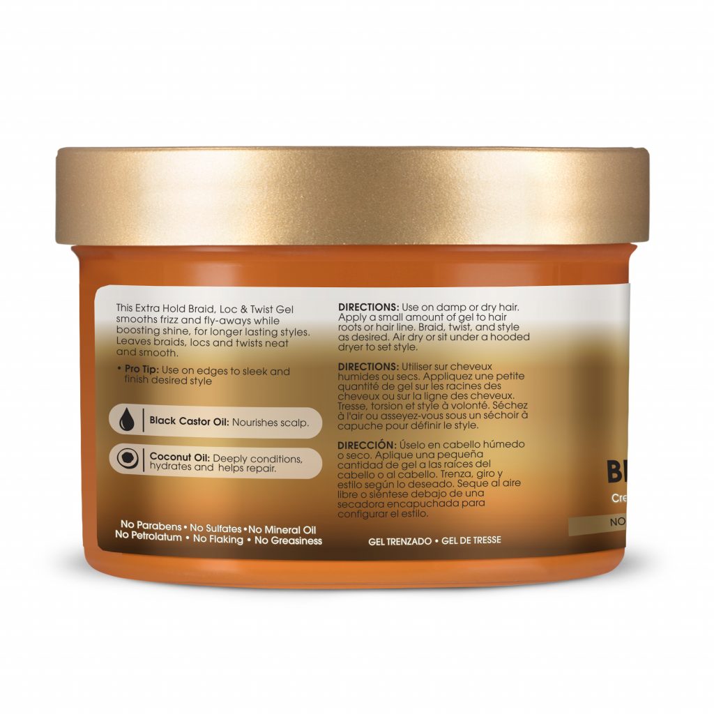 African Pride Black Castor Miracle Braid Loc & Twist Gel 8 oz