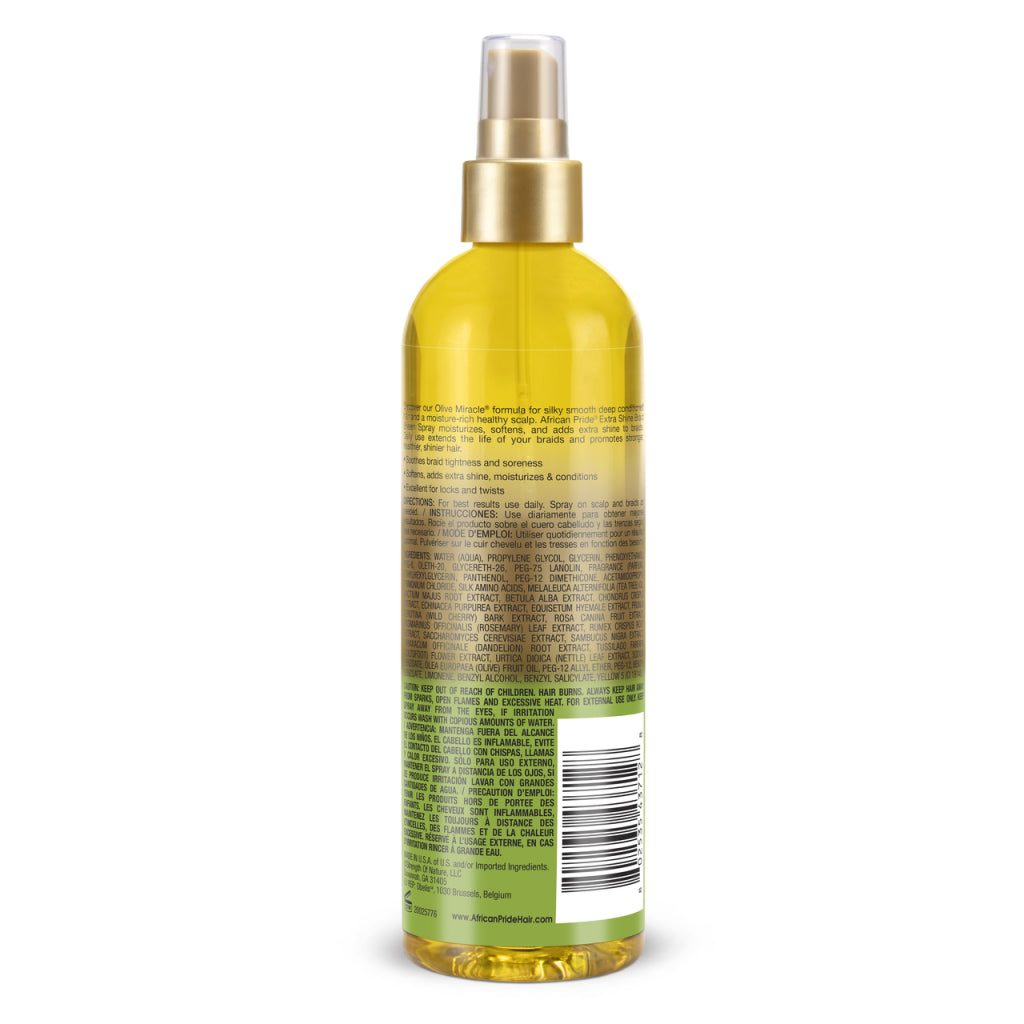 African Pride Olive Miracle Braid Sheen Spray -Extra Shine- 12 oz