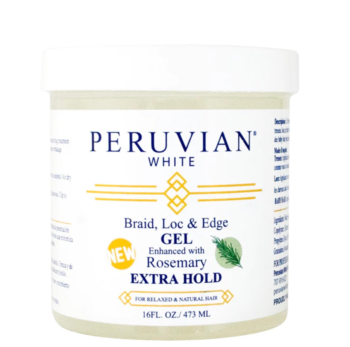 Peruvian Braids Loc & Edge Gel with Rosemary 16 oz