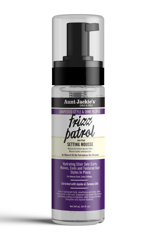 Aunt Jackie's Grapeseed Frizz Patrol Setting Mousse 8.5 oz