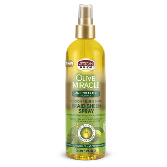 African Pride Olive Miracle Braid Sheen Spray -Anti Breakage- 12 oz
