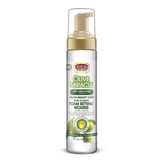 African Pride Olive Miracle Foam Setting Mousse 8.5 oz